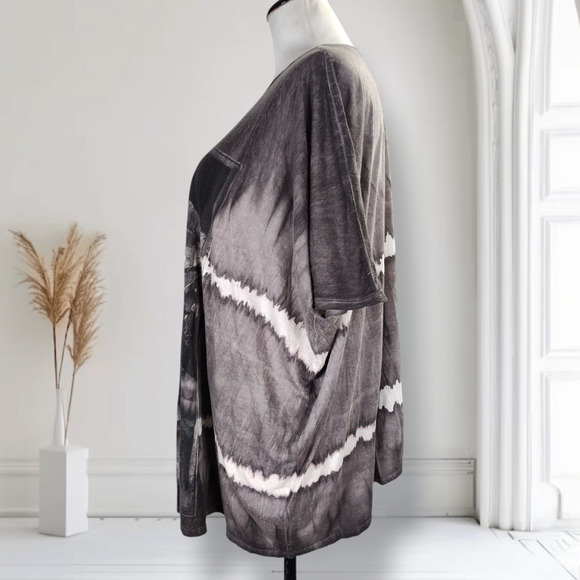 AllSaints Spitalfields Oversized Horse Graphic Tee M Cotton Modal Tie Dye Top - Picture 5 of 15